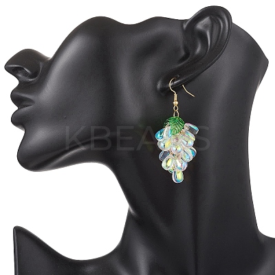 Transparent Glass Dangle Earrings EJEW-JE06863-01-1
