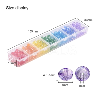 350Pcs 7 Style Baking Paint & Electroplate Glass Beads EGLA-YW0001-18-1