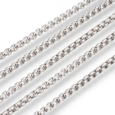Non-Tarnish 3.28 Feet 304 Stainless Steel Box Chains X-CHS-L017-07B-1