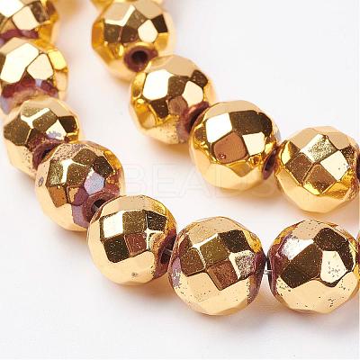 Non-magnetic Synthetic Hematite Bead Strands G-P262-25-10mm-G-1
