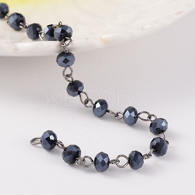 Handmade Glass Beaded Chains for Necklaces Bracelets Making AJEW-JB00173-1