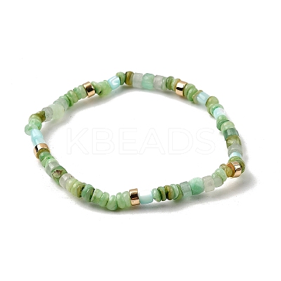 Natural Amazonite & Shell Beads Stretch Bracelets for Women WU5531-4-1