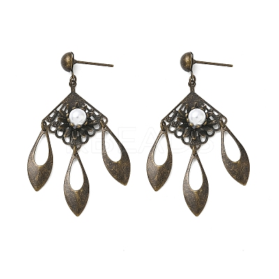 Electroplated Brass Chandelier Earrings EJEW-Z129-17AB-1