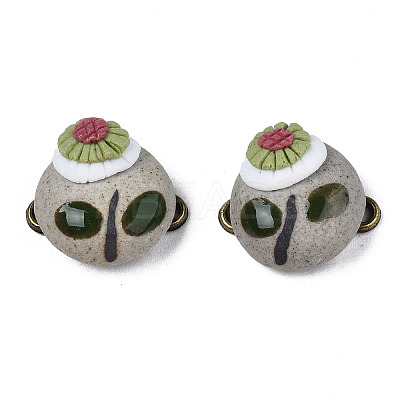 Handmade Porcelain Connector Charms PORC-N004-147-1