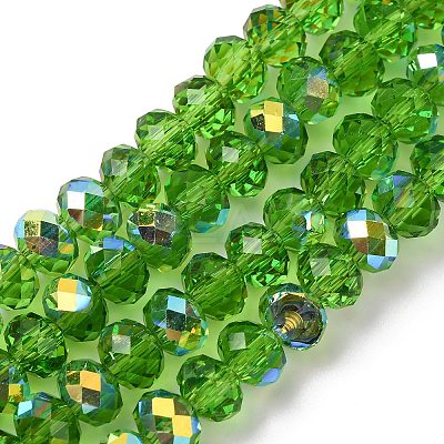Electroplate Transparent Glass Beads Strands EGLA-A046-01B-03-1