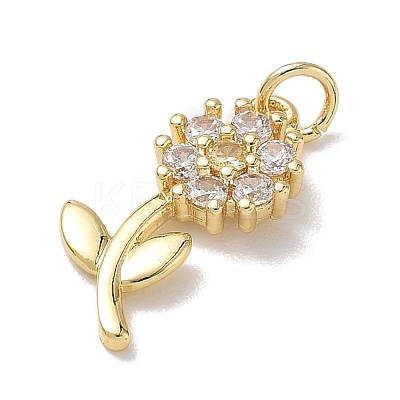 Brass Micro Pave Cubic Zirconia Pendants KK-L268-029G-1