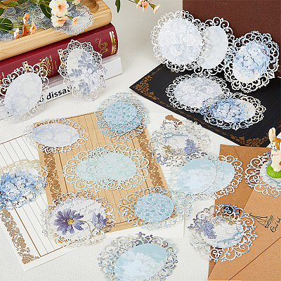 Lace Oval Scrapbook Paper Pads DIY-WH0028-84B-1