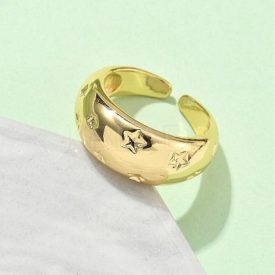 Brass Cuff Rings RJEW-V009-07G-1