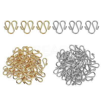50Pcs 2 Colors 304 Stainless Steel Hook Clasps STAS-CJ0002-12-1