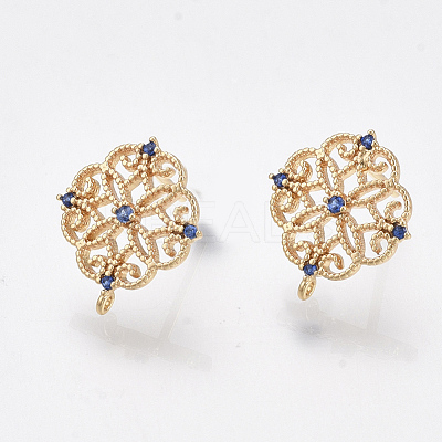Brass Stud Earring Findings KK-T038-491A-1