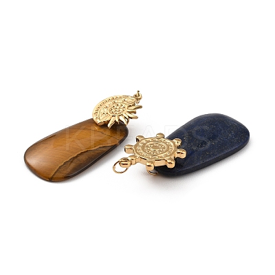 Natural Mixed Gemstone Pendants G-M400-01G-1