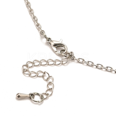 Alloy Poppy Flower Pendant Necklaces LS-NJEW-B080-02P-1