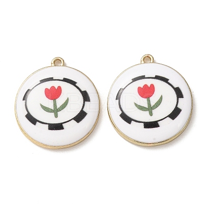 Plating Eco-Friendly Printed Alloy Pendants AL-CBAE25B-01F-G-1