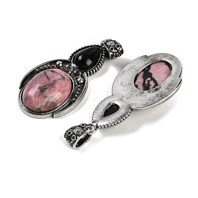 Natural Rhodonite & Obsidian Pendants G-I370-08AS-08-1