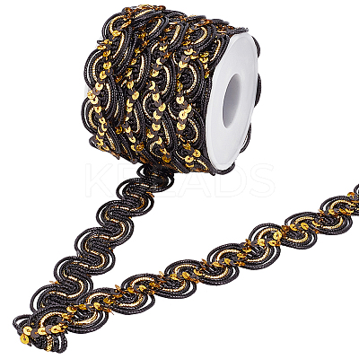 15 Yards Sparkle Polyester Lace Ribbon OCOR-WH0003-033B-1