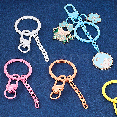20Pcs Spray Painted Eco-Friendly Alloy Swivel Snap Hook Clasps FIND-SC0017-11-1