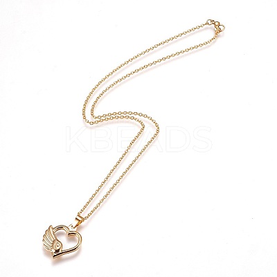 304 Stainless Steel Pendant Necklaces NJEW-F225-11G-1