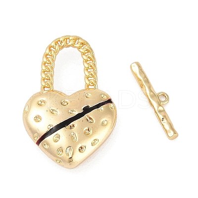 Brass Enamel Toggle Clasps KK-K391-13G-1