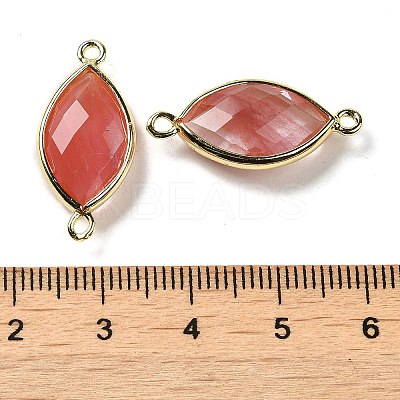Cherry Quartz Glass Faceted Connector Charms G-K347-03G-06-1