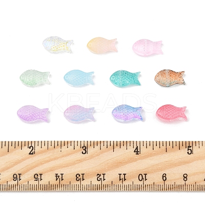 50Pcs Transparent Spray Painted Glass Beads GLAA-FS0002-06E-1