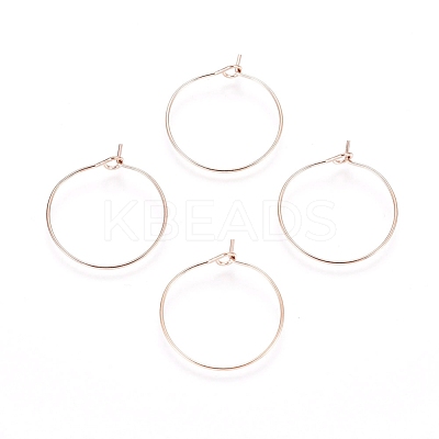 Ion Plating(IP) 316L Surgical Stainless Steel Hoop Earring Findings STAS-D164-03RG-1