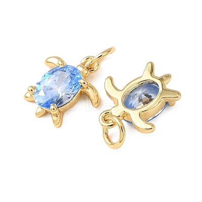 Brass Micro Pave Cubic Zirconia Pendants KK-C143-16G-1