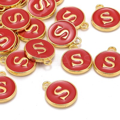 Golden Plated Alloy Enamel Charms X-ENAM-S118-03S-1