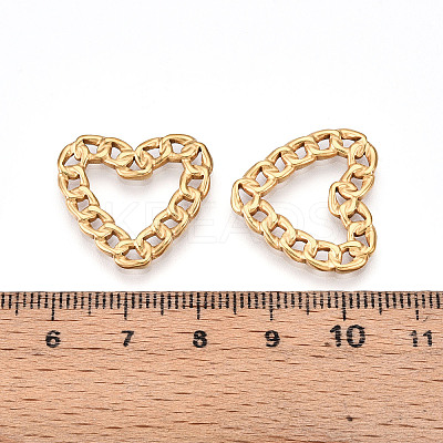 304 Stainless Steel Heart Chain Linking Rings STAS-N109-08G-1