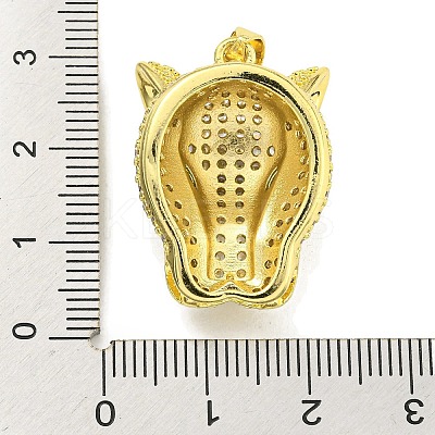 Brass Micro Pave Clear Cubic Zirconia Pendants KK-K354-21G-1
