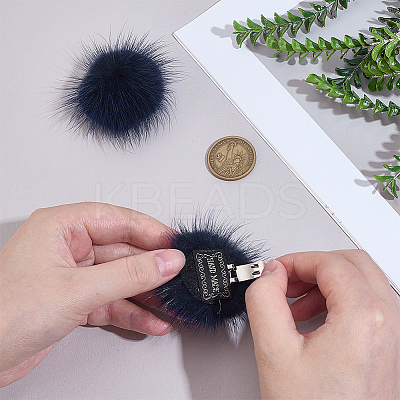 Faux Mink Fur Shoes Buckle Clip AJEW-WH0248-670D-1