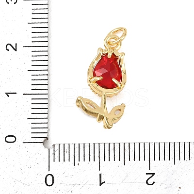 Brass Micro Pave Clear Cubic Zirconia Pendants KK-F931-13G-03-1