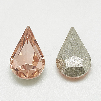 Pointed Back Glass Rhinestone Cabochons RGLA-T082-6x10mm-08-1