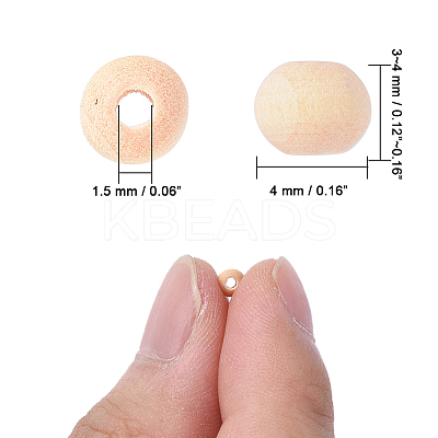 Natural Unfinished Wood Beads WOOD-Q008-4mm-LF-1