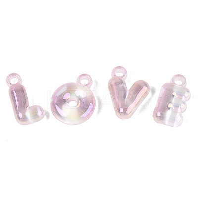 UV Plating Rainbow Iridescent Acrylic Pendants OACR-K003-007E-1