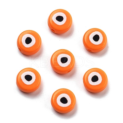 Opaque Printed Acrylic Beads OACR-G038-04F-1