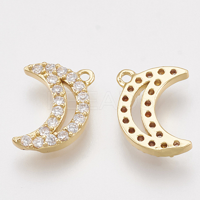 Brass Cubic Zirconia Charms KK-T035-43-1
