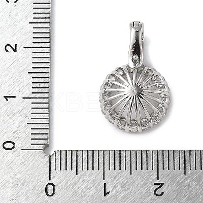 Brass Micro Pave Clear Cubic Zirconia Stud Earring Findings KK-D369-04P-1