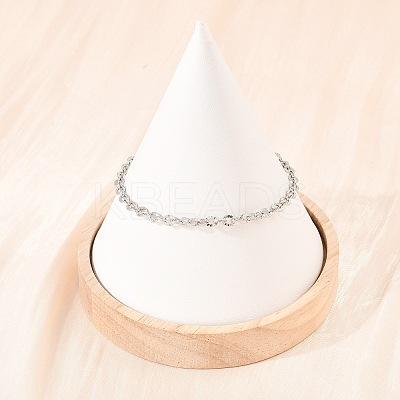 201 Stainless Steel Oval Link Chain Bracelets for Women LS-BJEW-G767-01F-P-1