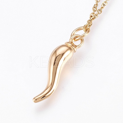 304 Stainless Steel Pendant Necklaces NJEW-P224-11G-1
