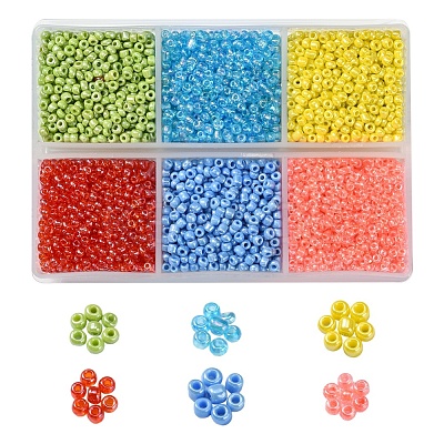 4302Pcs 6 Style 12/0 Round Glass Seed Beads SEED-YW0001-89-1
