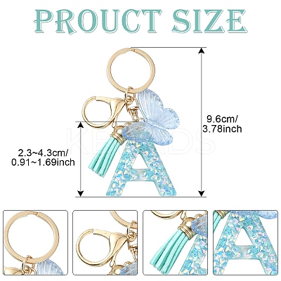 Resin & Acrylic & Faux Suede Tassel Keychain KEYC-YW00117-01-1