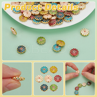 70Pcs 7 Colors Alloy Enamel Beads ENAM-PH0002-89-1