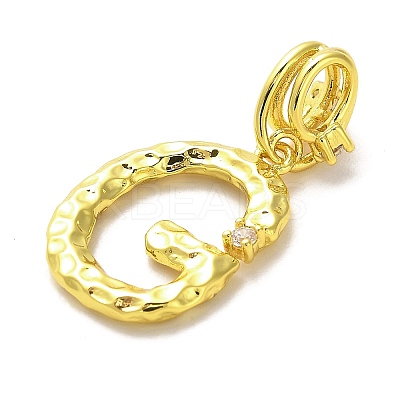 Rack Plating Brass Micro Pave Cubic Zirconia European Dangle Charms KK-L210-015G-G-1