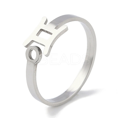 Non-Tarnish Constellations 304 Stainless Steel Open Cuff Ring for Women RJEW-L122-001P-08-1