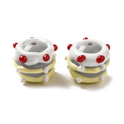 Hand Painted Acrylic with Enamel Beads MACR-K354-38B-1