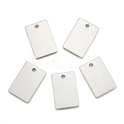 Tarnish Resistant 201 Stainless Steel Rectangle Mirror Polished Finish Stamping Blank Tag Pendants STAS-S031-01-1