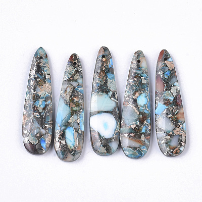 Synthetic Regalite/Imperial Jasper/Sea Sediment Jasper Pendants G-S366-006A-1