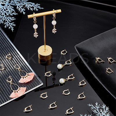 24Pcs 2 Style Brass Hoop Earring Findings FIND-PH0008-64-1