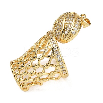 Brass Micro Pave Cubic Zirconia Pendants KK-S526-10G-E-1