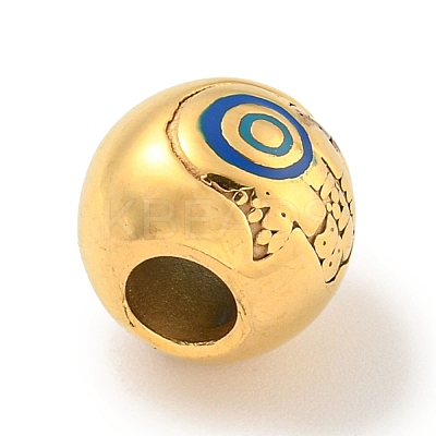 304 Stainless Steel Enamel European Beads STAS-U005-08G-1
